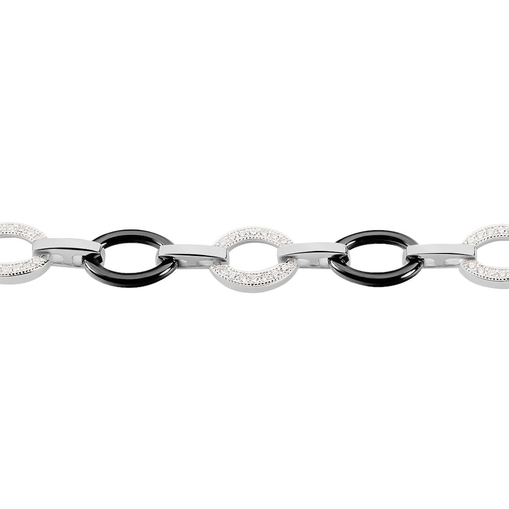 Bracelet Nowell Argent Blanc Oxyde De Zirconium Et Céramique