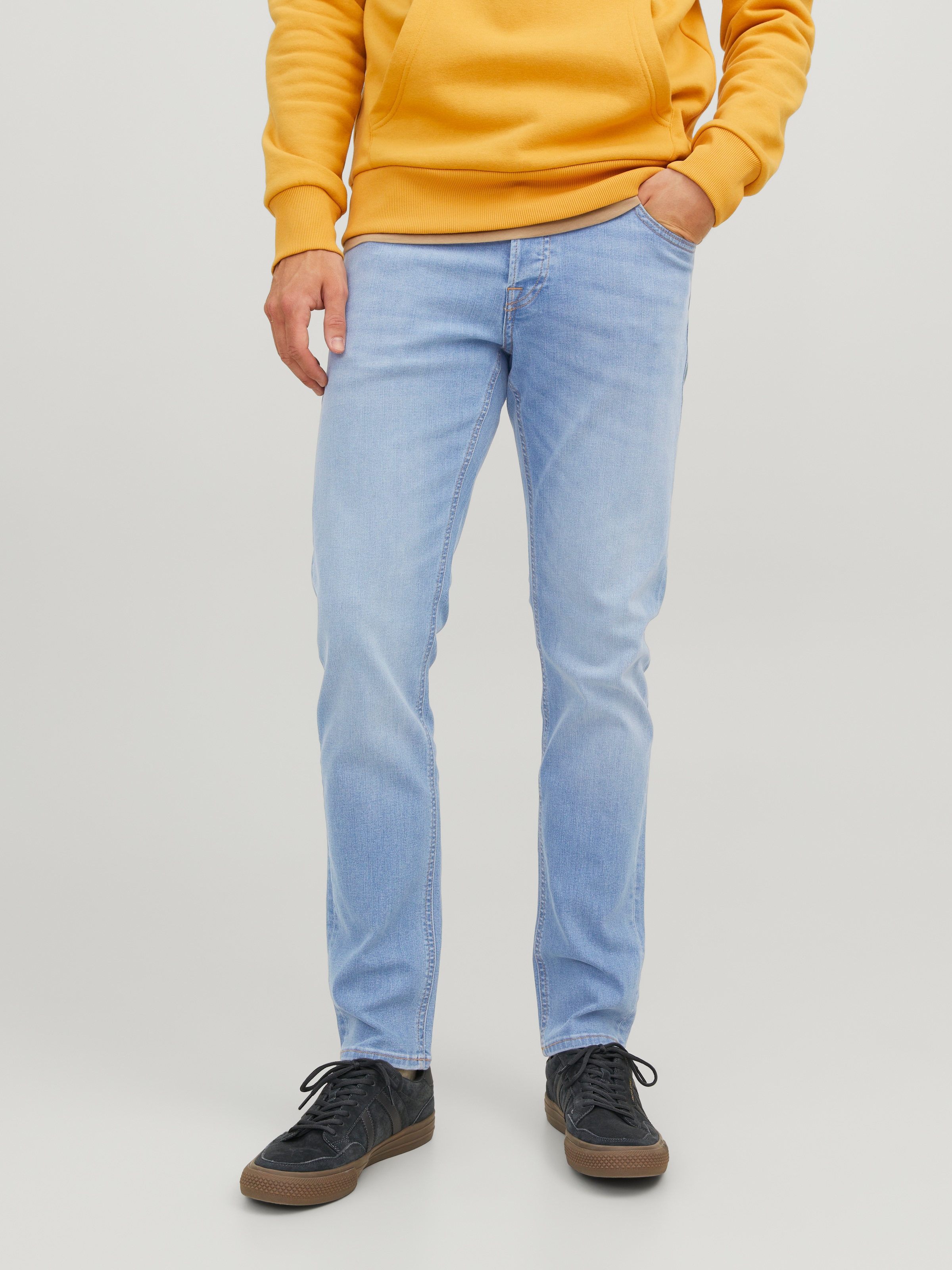 Jack & Jones Slim-fit-Jeans »JJIGLENN mit Used-Look und Stretchkomfort«, Abriebeffekte, modisch, slim fit, Baumwollmischung