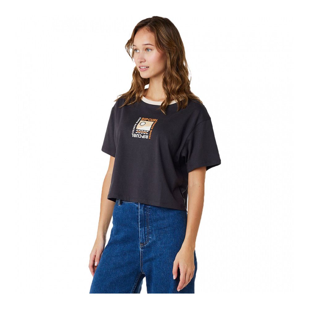 Rip Curl COLOR BLOCK CROP - Tee-shirt Femme phantom