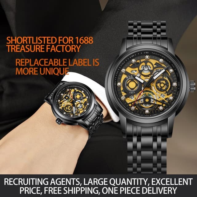 Herrearmbåndsur Armbåndsur WLISTH S518 Quartz Black