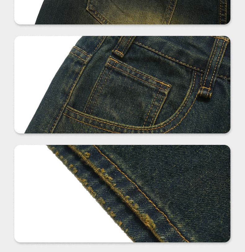 Larvyre - High Waist Washed Wide Leg Jorts