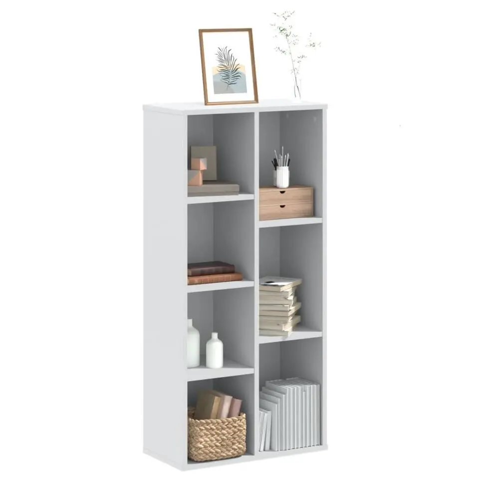 vidaXL - Boekenkast met 7 vakken - Wit - Bewerkt hout- 50x25x105 cm
