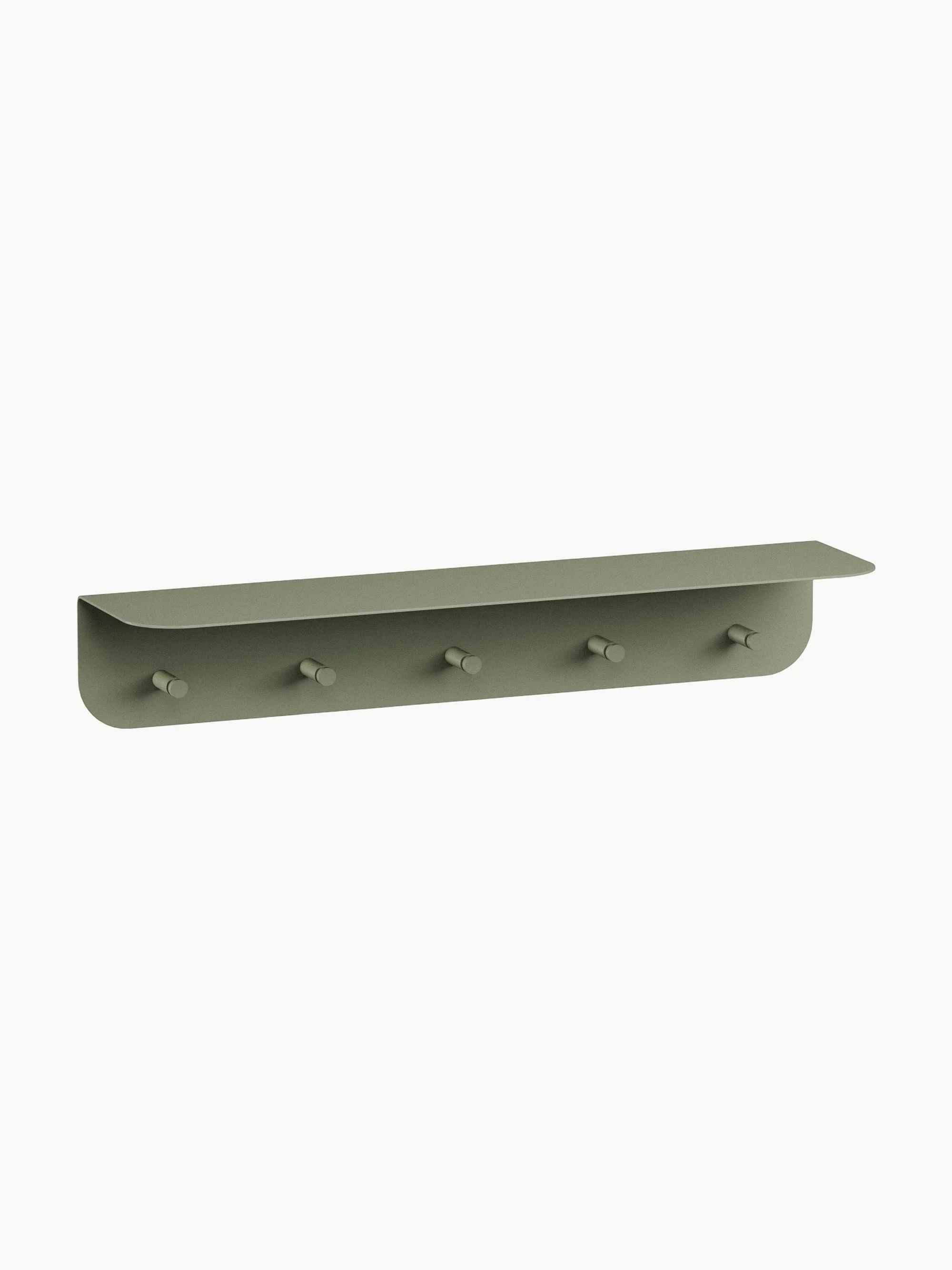 Metalen wandrek Malou met haken en hoedenplank