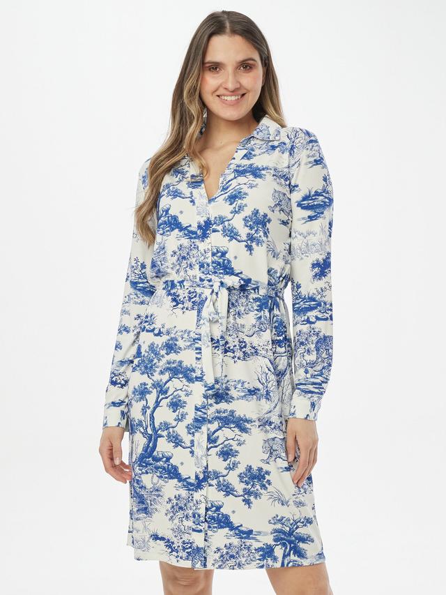 Shirtkleid im Alloverdruck