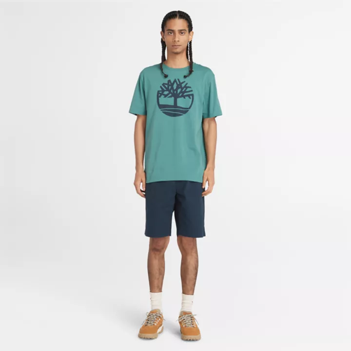T-shirt à logo arbre Kennebec River pour homme en bleu sarcelle