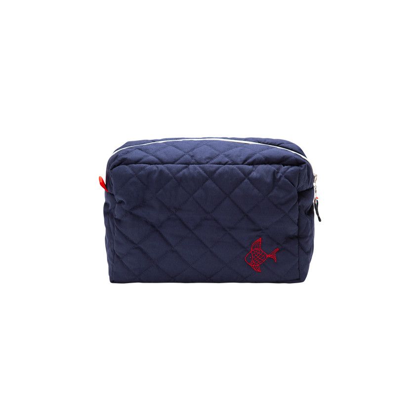 Trousse de toilette en coton - Bleu marine