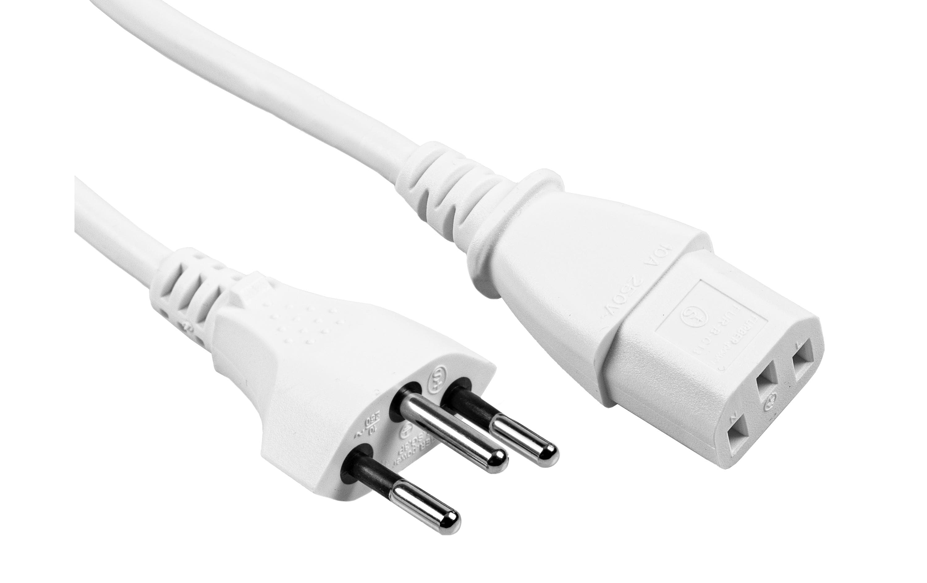 Netzkabel C13-T12 0.2 m WeissKaltgerätekabel H05 VV-F 3G0.75