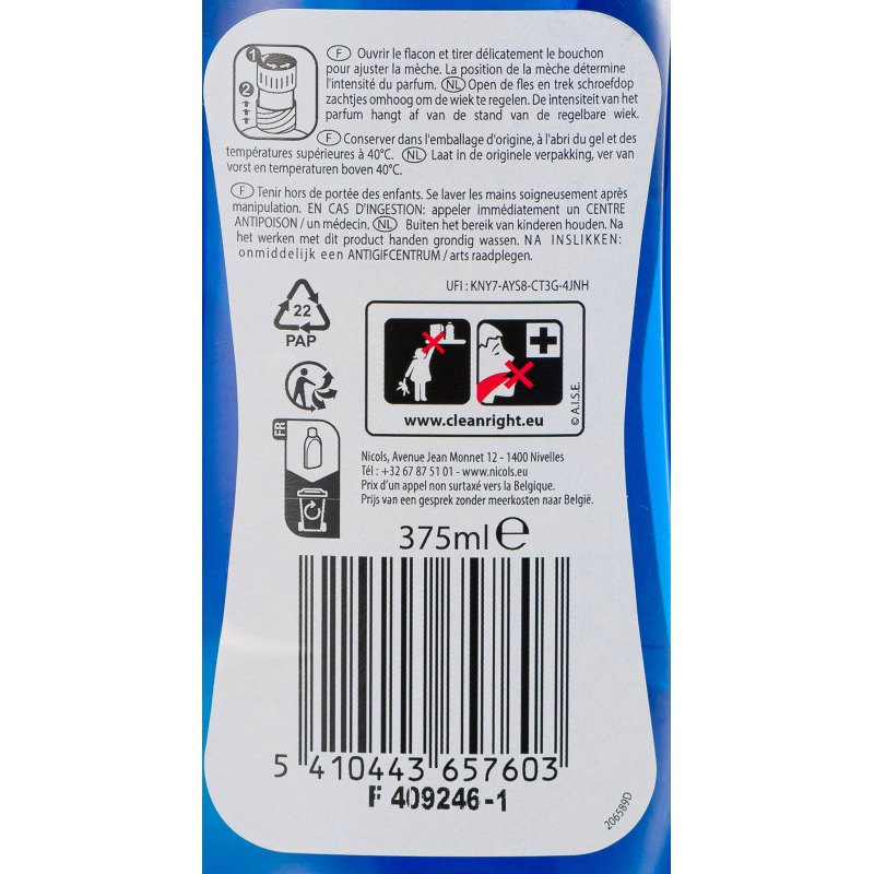 Désodorisant mèche professional Nicols océan - Flacon de 375 ml