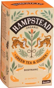 Hampstead Tea Bio Grüntee % Ingwer Beutel, 20 Stück