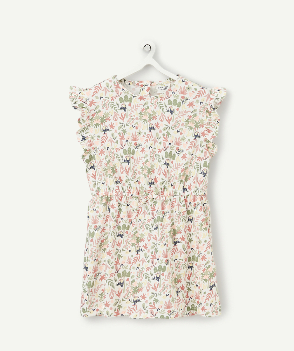 ROBE BÉBÉ FILLE IMPRIMÉ TROPICAL EN COTON BIOLOGIQUE