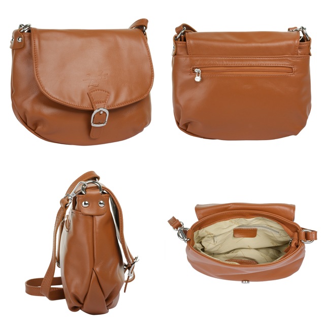 Samantha Look Umhängetasche echt Leder, Made in Italy