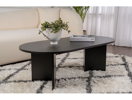 CONCEPT1 - Table basse Sable Bois noir 119 x 60 x h40cm