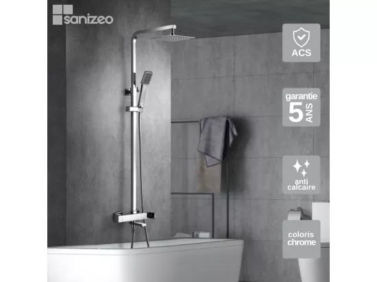 Colonne de Douche et Baignoire anti-calcaire Chrome FIYI BDF016-B