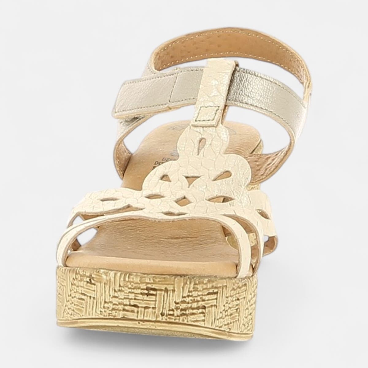 Nu-pieds à talon Femme en cuir or