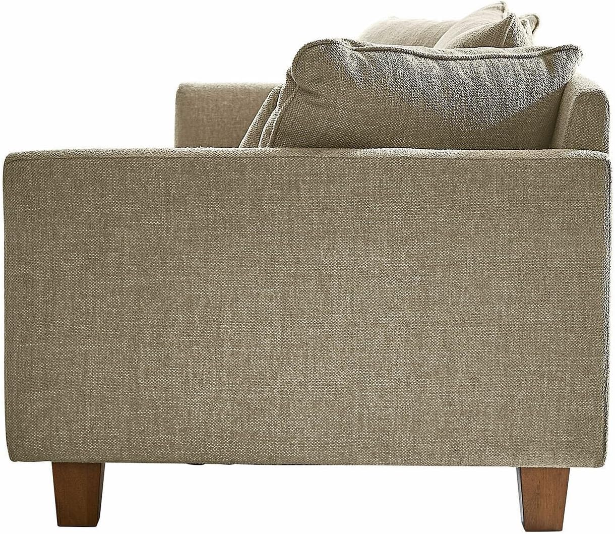 Loberon Sofa Brissonneau, Modernes Design, inkl. Zierkissen, Robuster Bezug, Weiche Haptik, Stilvolle Eleganz, Couch, Sitzmöbel, Kautschukholz, Kiefernholz, Polyester, hellgrau