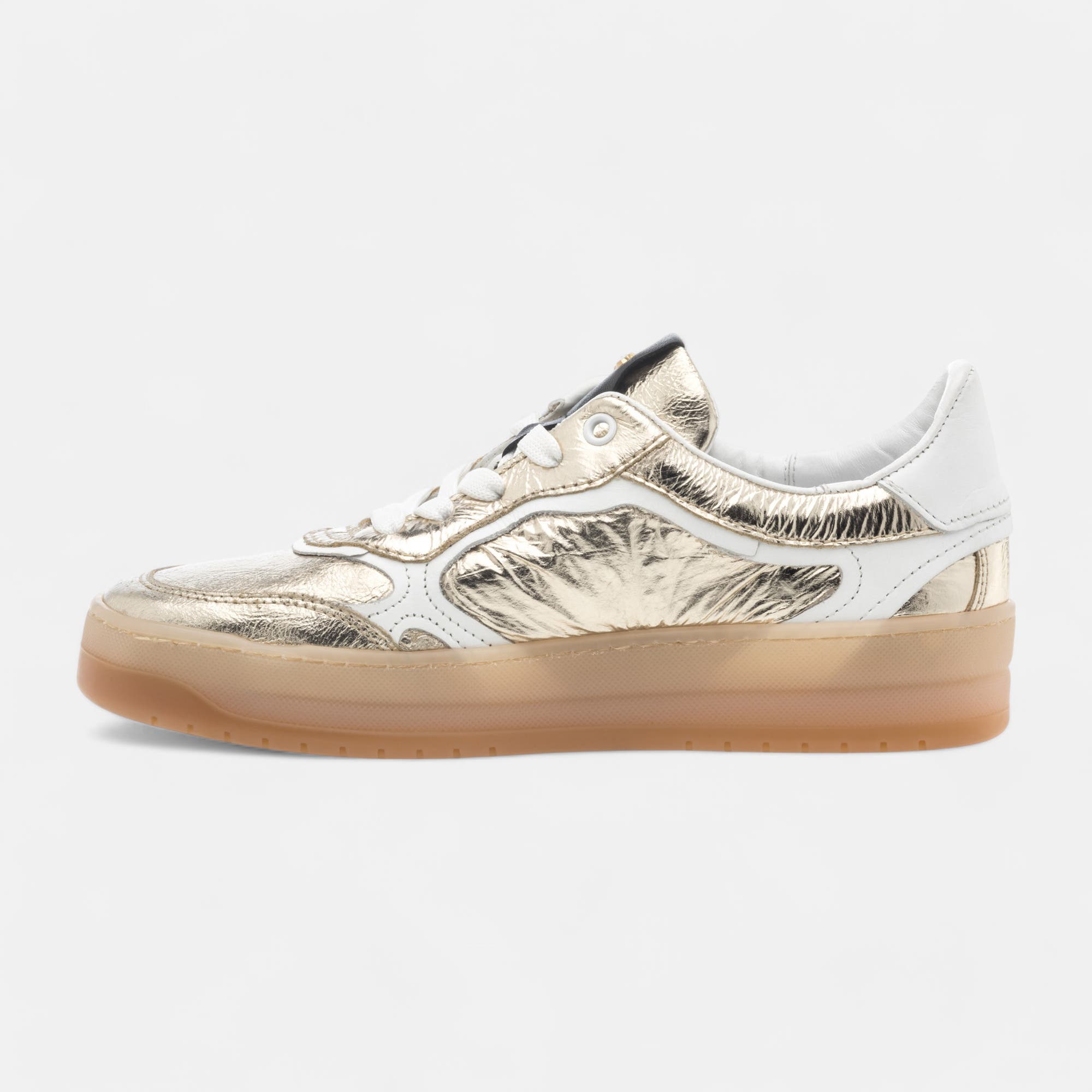 Baskets basses Femme en cuir or