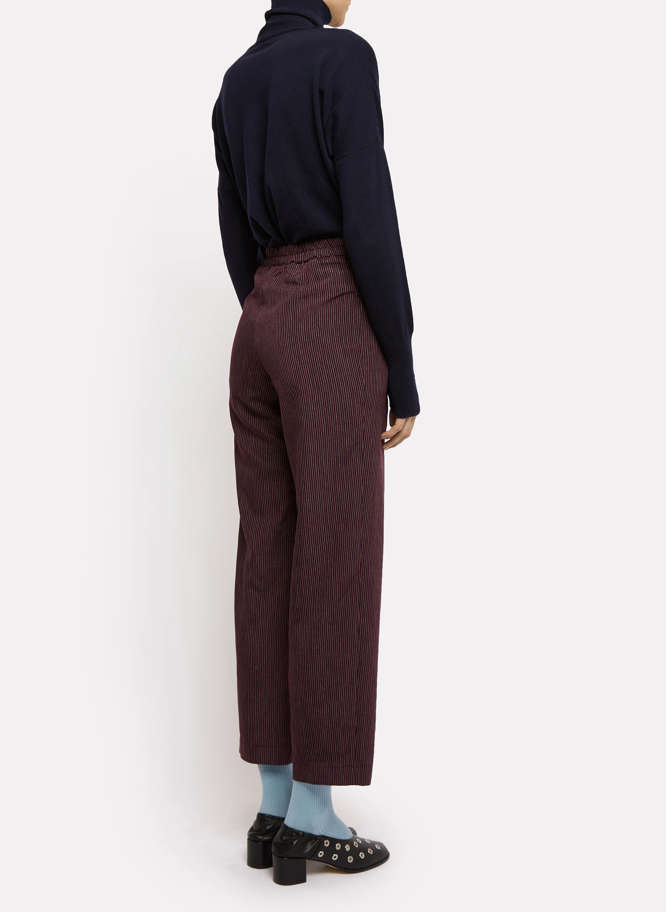 ZELDA - Pantalon droit rayé | Rouge