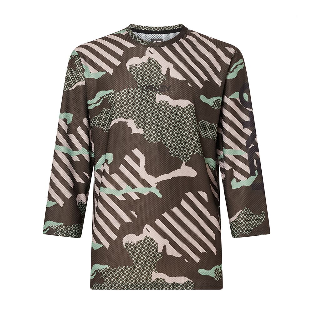 Oakley RIDE FREE - Maillot Homme green stripe/grip camo