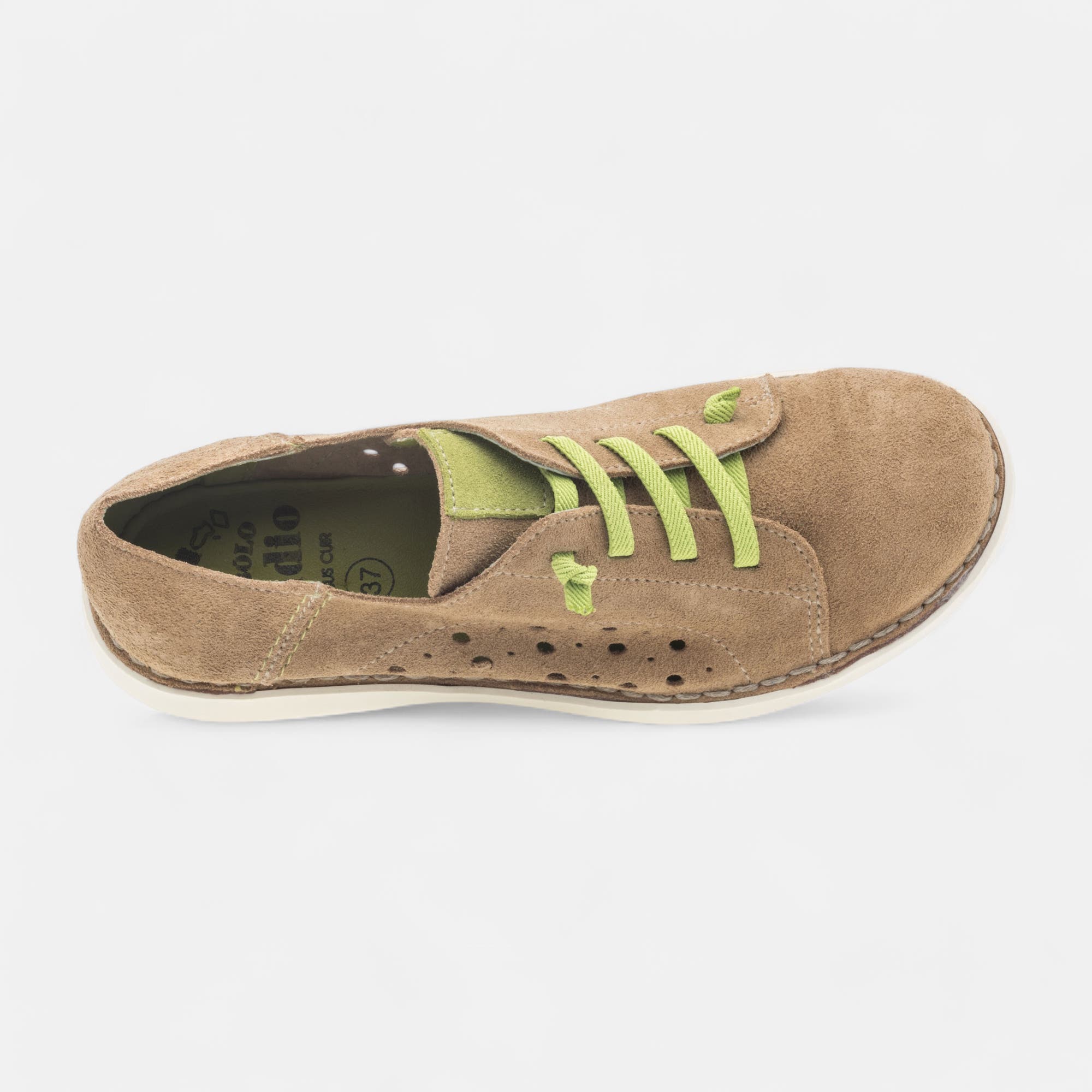 Baskets basses Femme en cuir beige