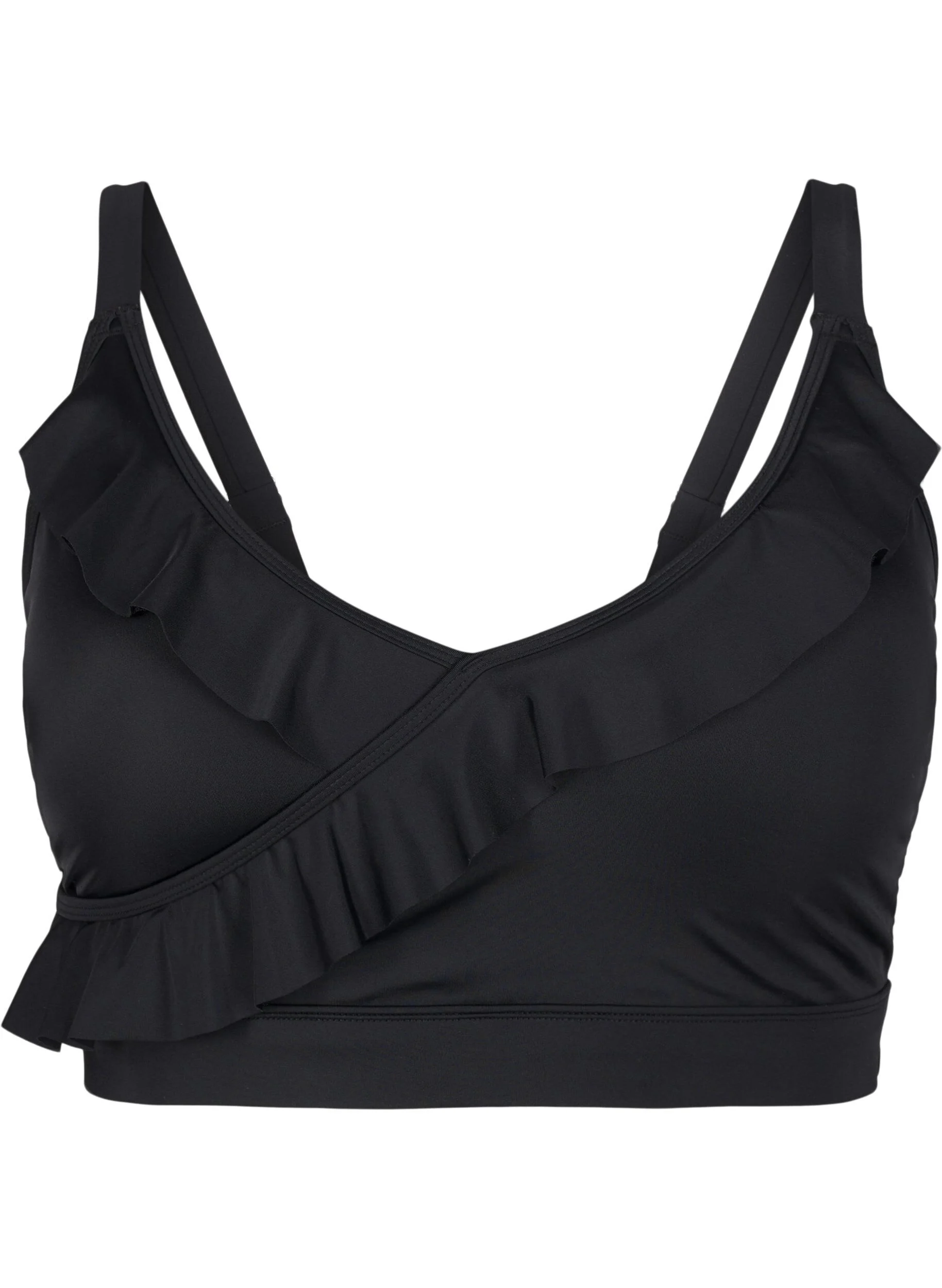 Bikini top med flæser og udtagelig indlæg