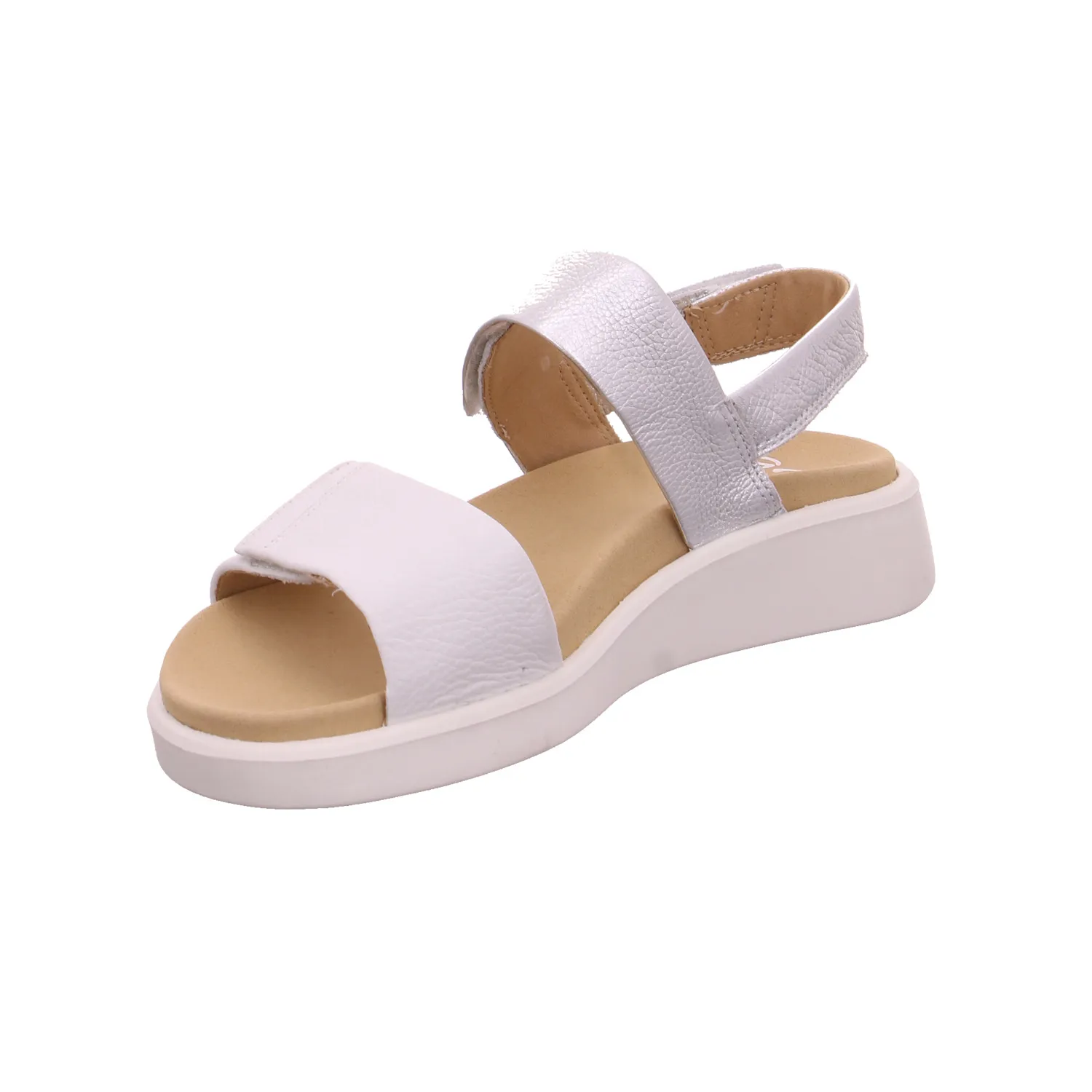 ARA Comfort-Sandalette Weiss Leder  mit Wechselfussbett