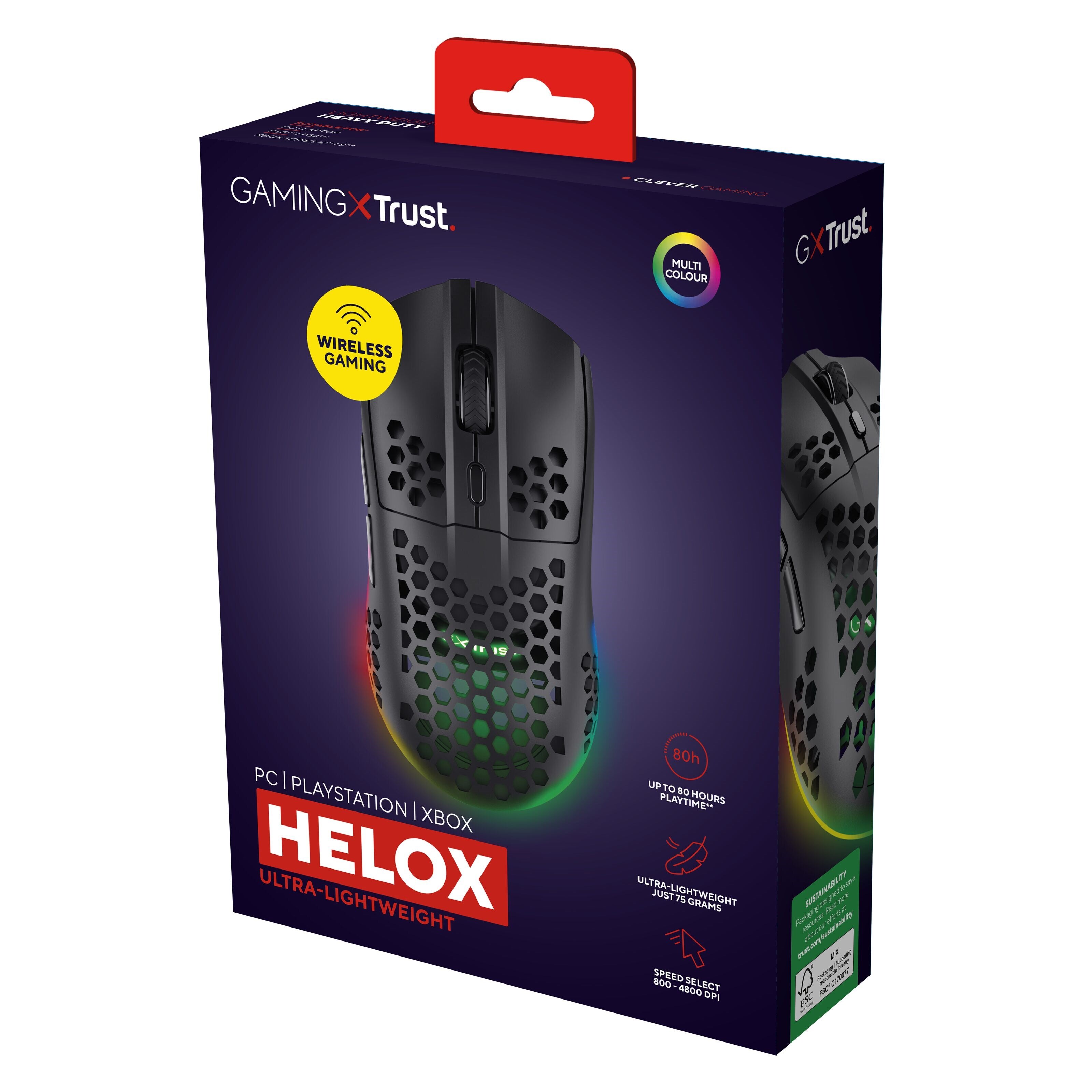Trust GXT929 Helox Ultra-lightweight Wireless Gaming Mouse Svart