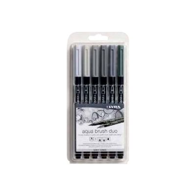 Lyra Aqua Brush Duo - 6 Feutres pinceaux - nuances de gris