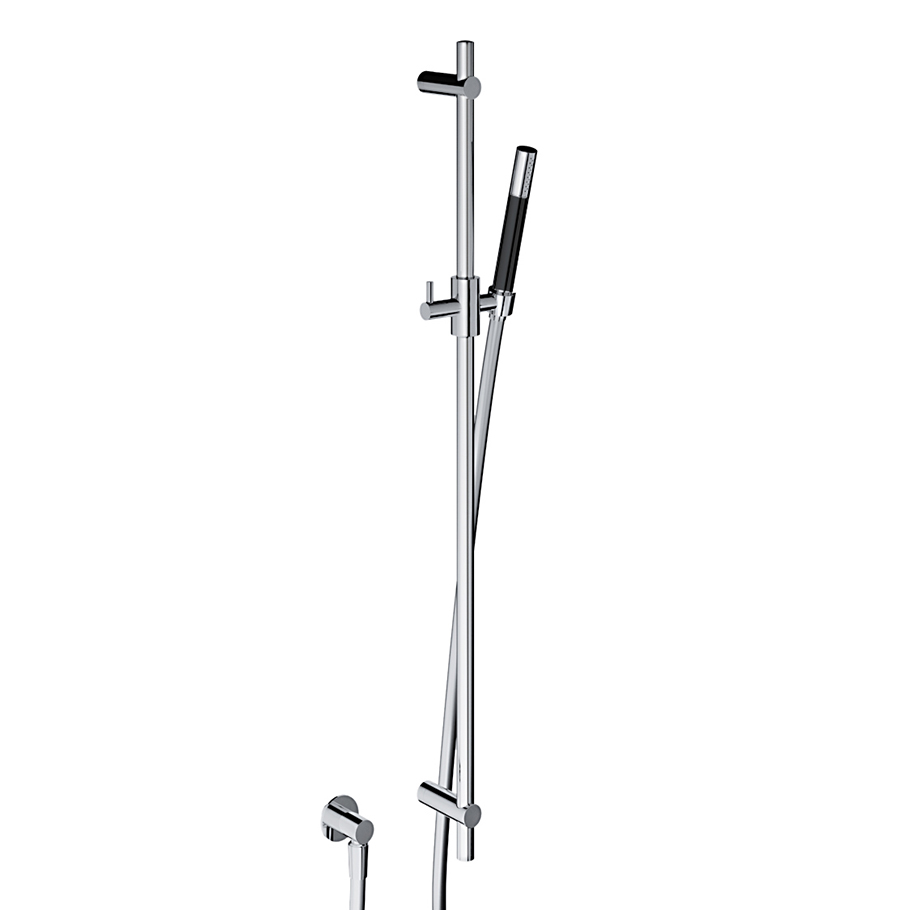 Hotbath Cobber Glijstang 90cm met handdouche Zwart Chroom M307