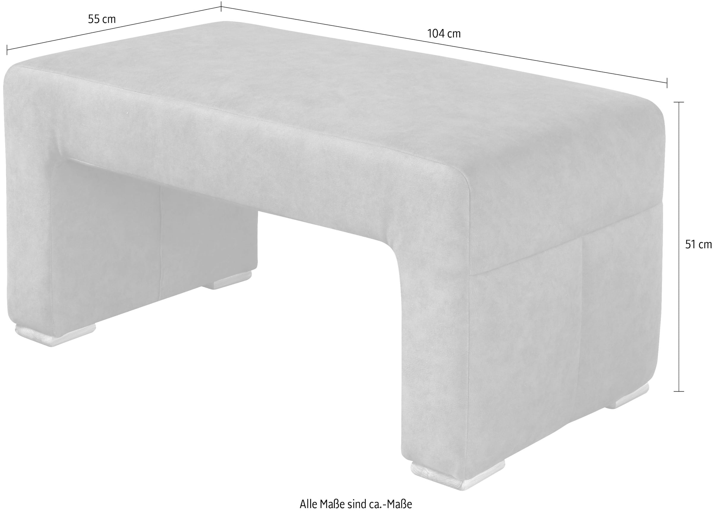 exxpo - sofa fashion Hockerbank Bodenfreie Optik