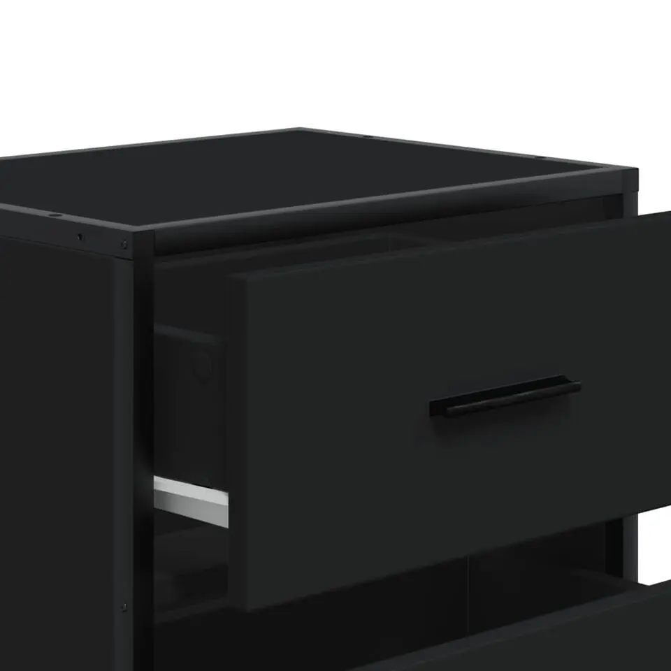 vidaXL - Nachtkastje - Zwart - Bewerkt hout - 2 stuks