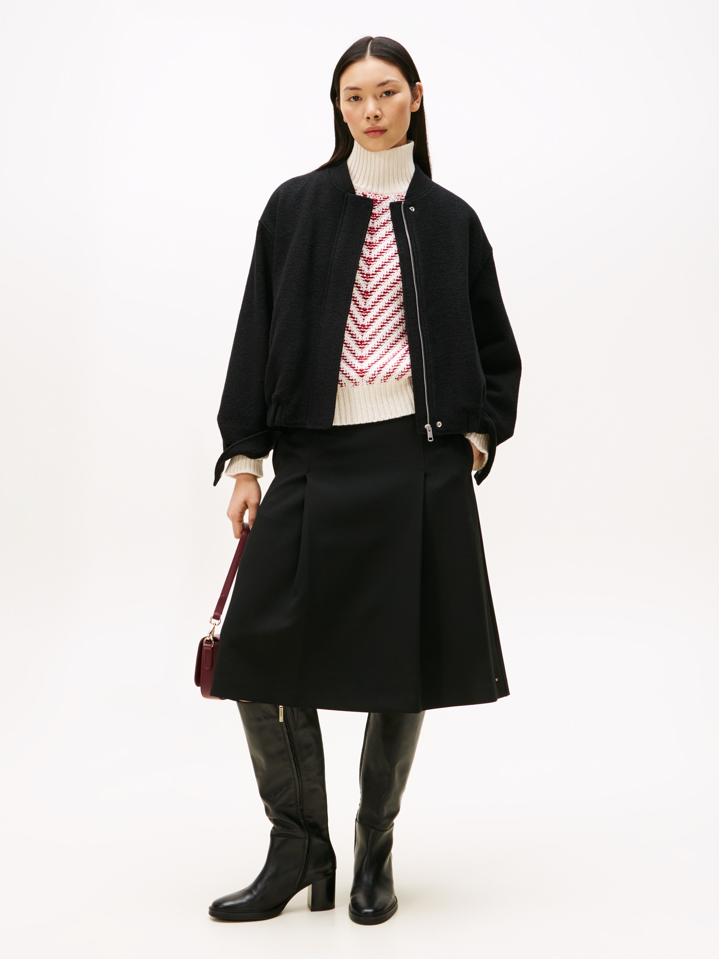 Tommy Hilfiger Bomberjacke »WOOL TEXTURE REG BOMBER« mit Wolle