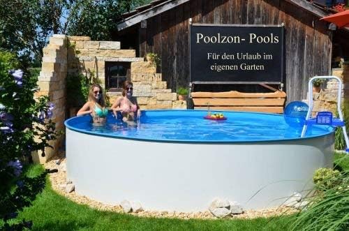 Stahlwandpool rund 500x120 cm Rundpool, Stahlwandbecken mit Biesenfolie Stahlrahmenbecken 5x1,2m