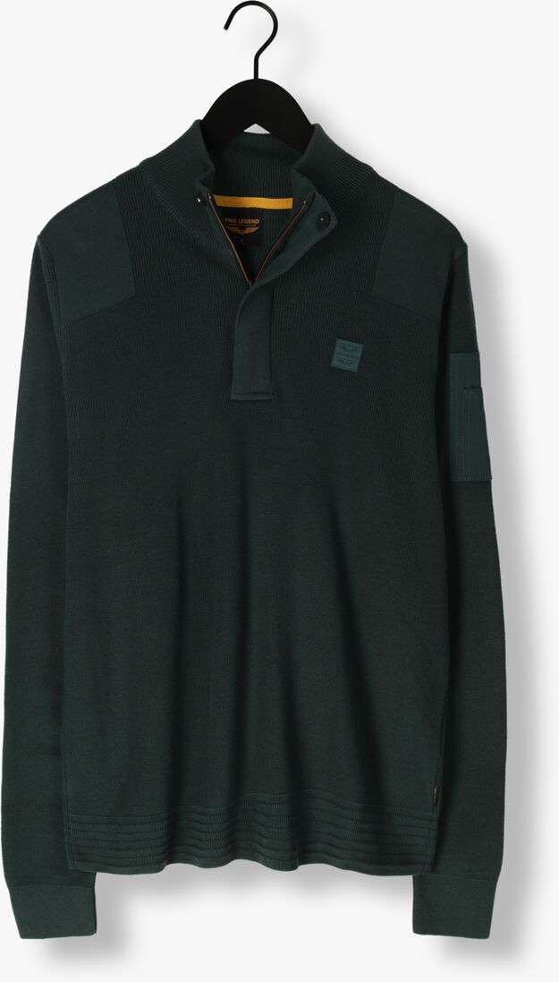 PME LEGEND groene pme legend trui half zip collar cotton knit