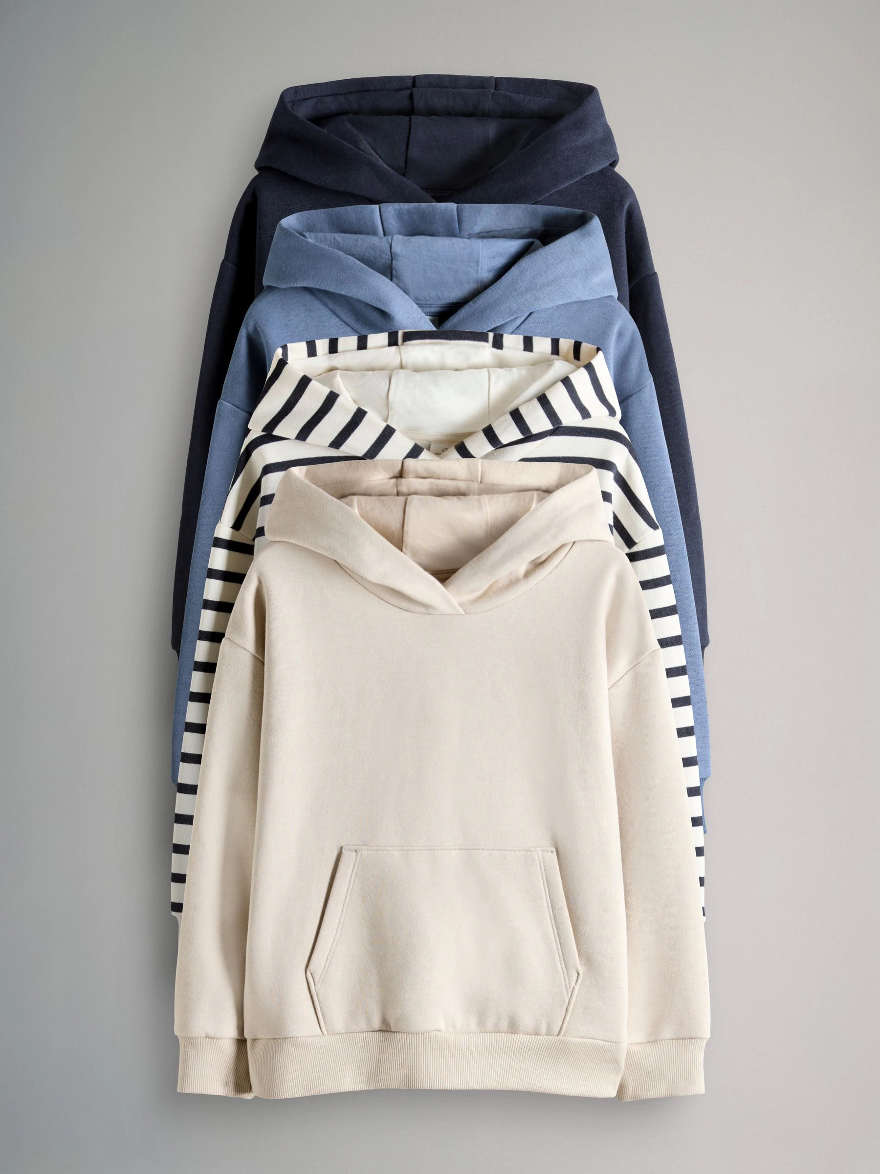 Marineblauw/crème/gestreept - The Set verpakking van 4 ruimvallende hoodies
