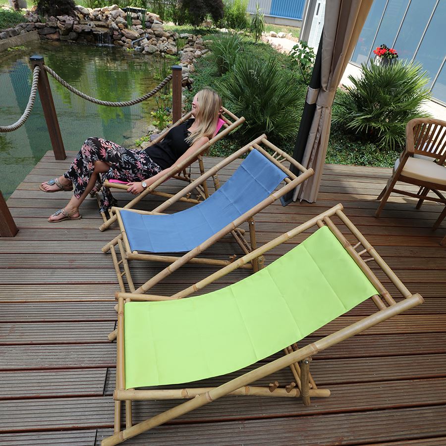 Bamboo Relax-Liegestuhl Rauchblau