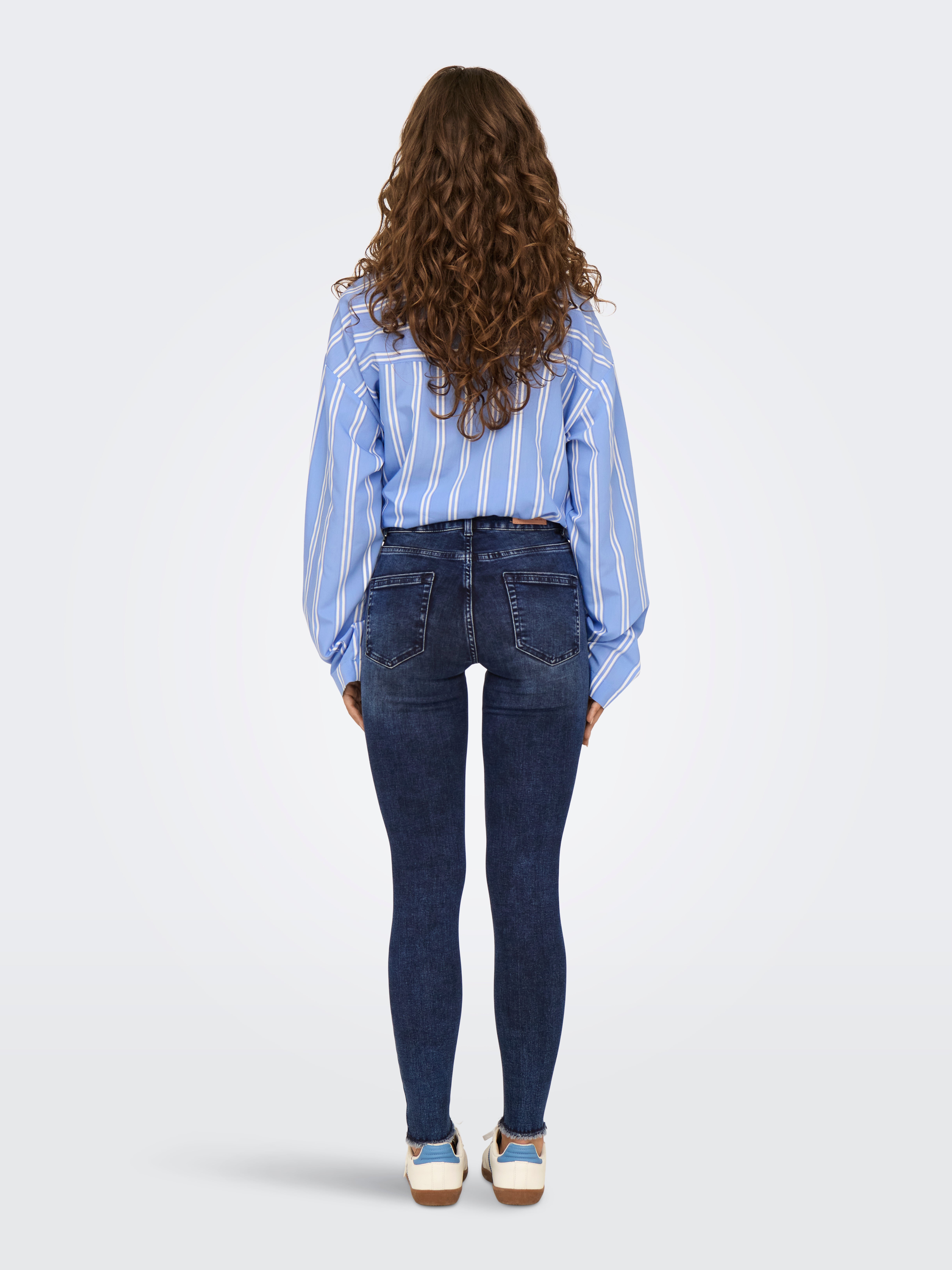 ONLBLUSH Mittlere Taille Skinny Fit Jeans Dark Blue Denim