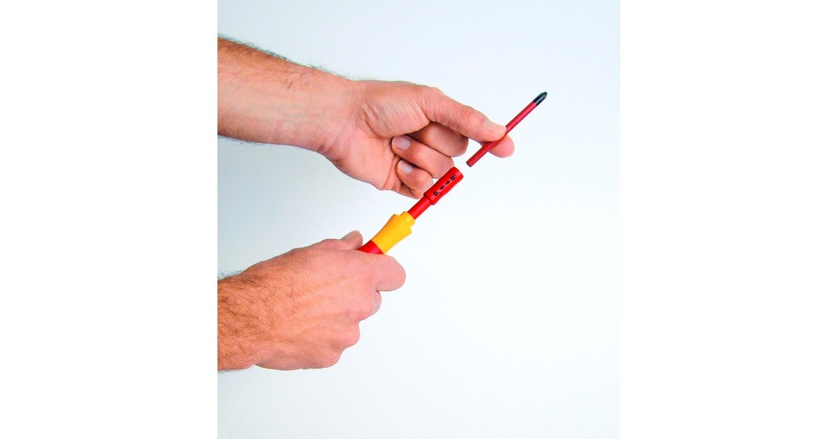WihaSchroevendraaier en bitset slimVario  (Rood/geel, Sleufkop, Pozidriv, PlusMin/Pozidriv 10-delig incl. opvouwbaar etui)