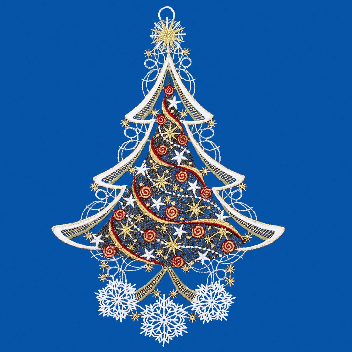 W. Reuter & Sohn - Plauener Spitze® Fensterbild »Weihnachtsbaum« Made in Germany