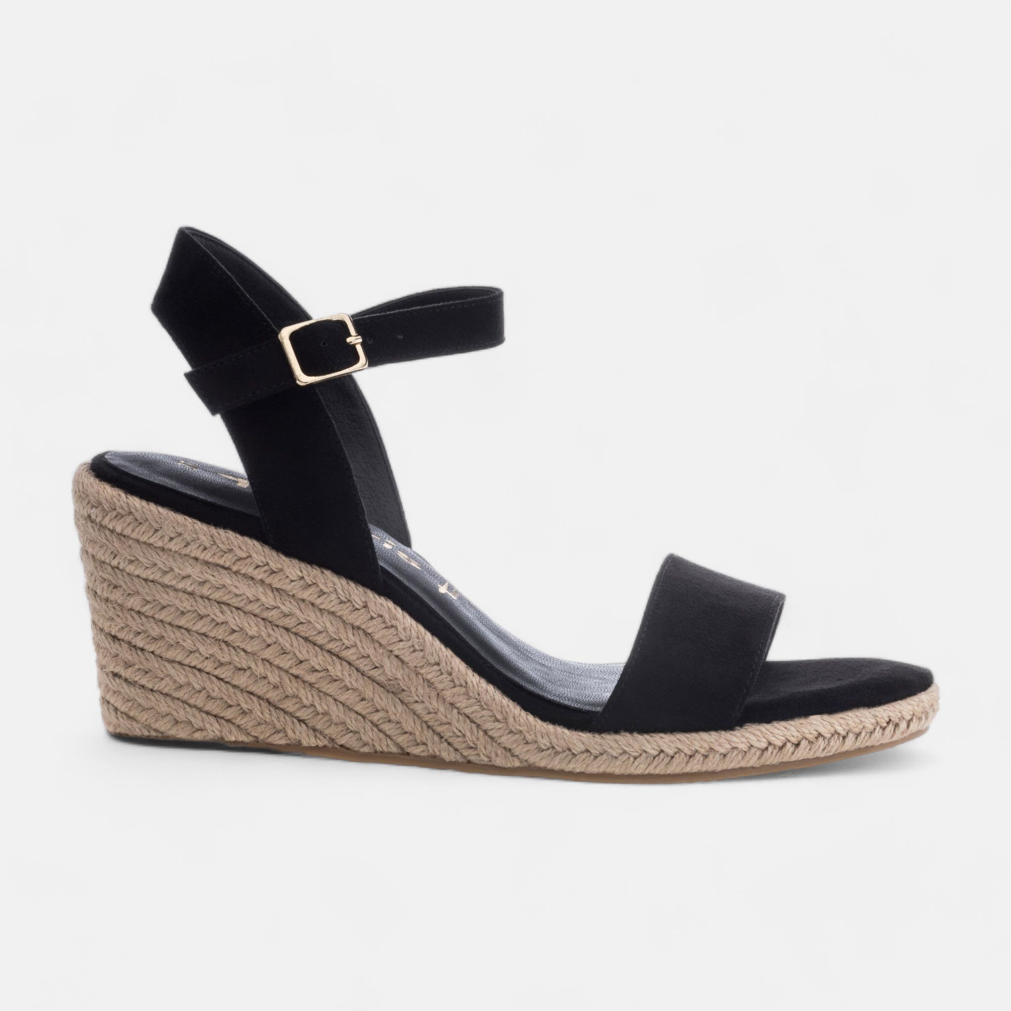 Espadrilles à talon compensé Femme noir