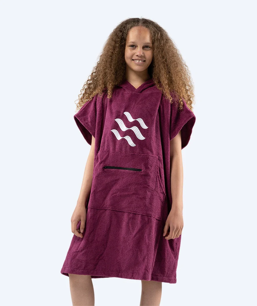 Watery badeponcho til junior - Bomuld - Lilla