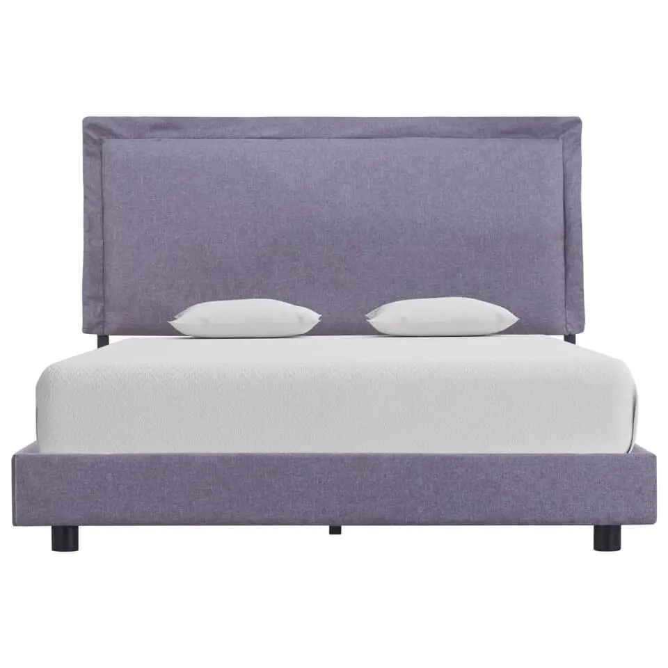 vidaXL - Bed frame met hoofdbord - Lichtgrijs - Stof - 140x200 cm