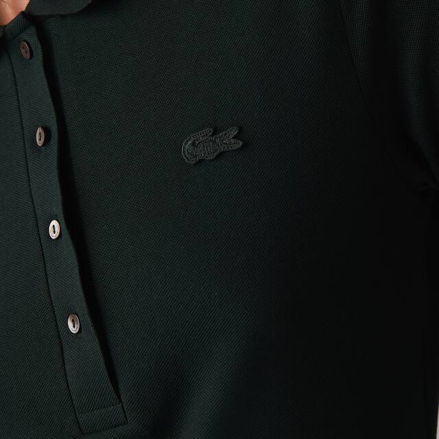Polo Lacoste slim fit à manches longues en piqué stretch Manches Longues - Vert - Lacoste - Femme