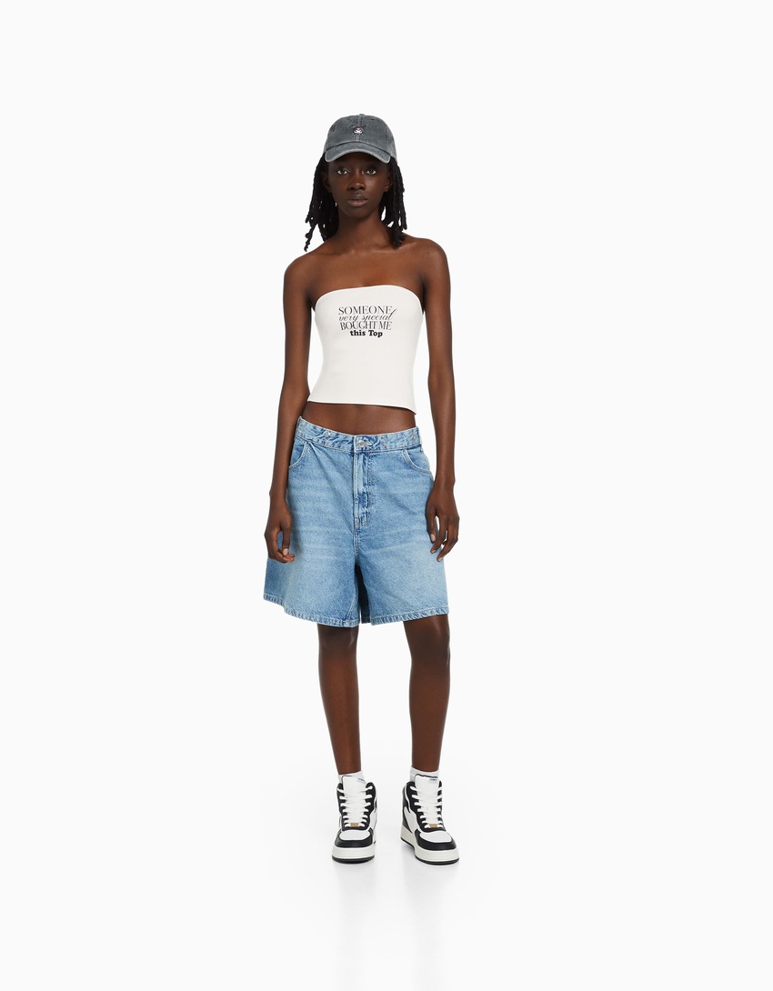 Top bandeau estampado