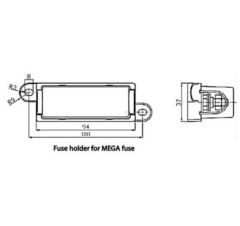 MEGA-SicherungshalterSicherungshalter für MEGA-Sicherungen von Litle Fuse