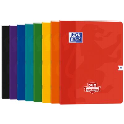 Oxford Duo - Cahier polypro 24 x 32 cm - 96 pages - grands carreaux (Seyes) - disponible dans différentes couleurs