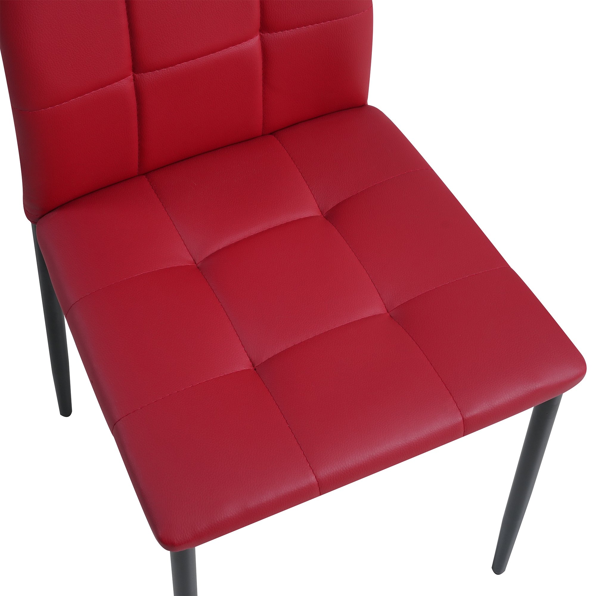 Albatros Esszimmerstühle RIMINI 4er Set, Rot - Edles Italienisches Design, Polsterstuhl mit Kunstleder-Bezug, Modern und Stilvoll am Esstisch - Küchenstuhl oder Esstisch hohe Belastbarkeit