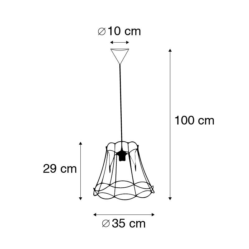 Retro hanglamp zwart 35 cm - Granny Frame
