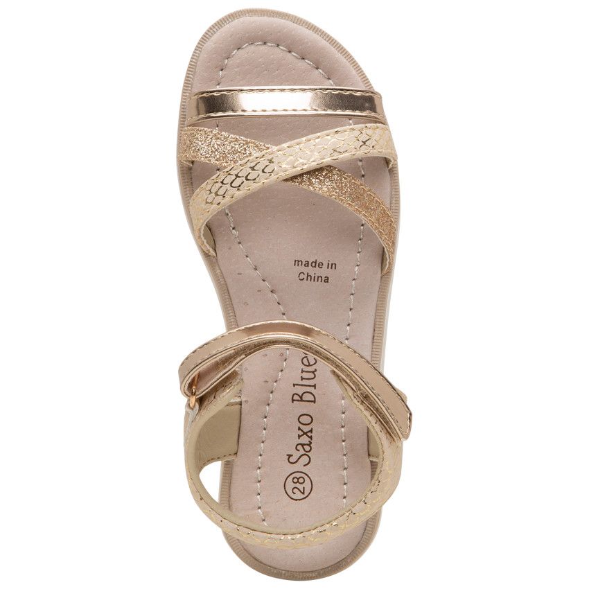 Nu-pieds à brides dorées et touches de paillettes - Jaune