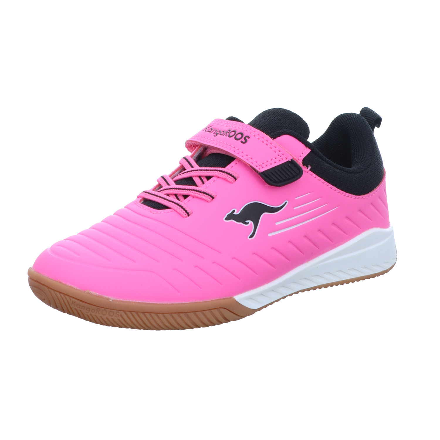KangaROOS Kinder-Sportschuh-Indoorschuh-Hallenschuh K5-Winged EV Pink-Schwarz-Weiß