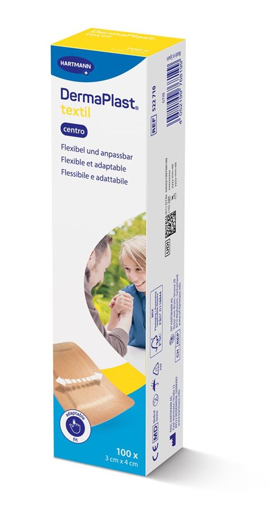 DERMAPLAST Textil Centro<br>100 Stück, 3x4cm, beige